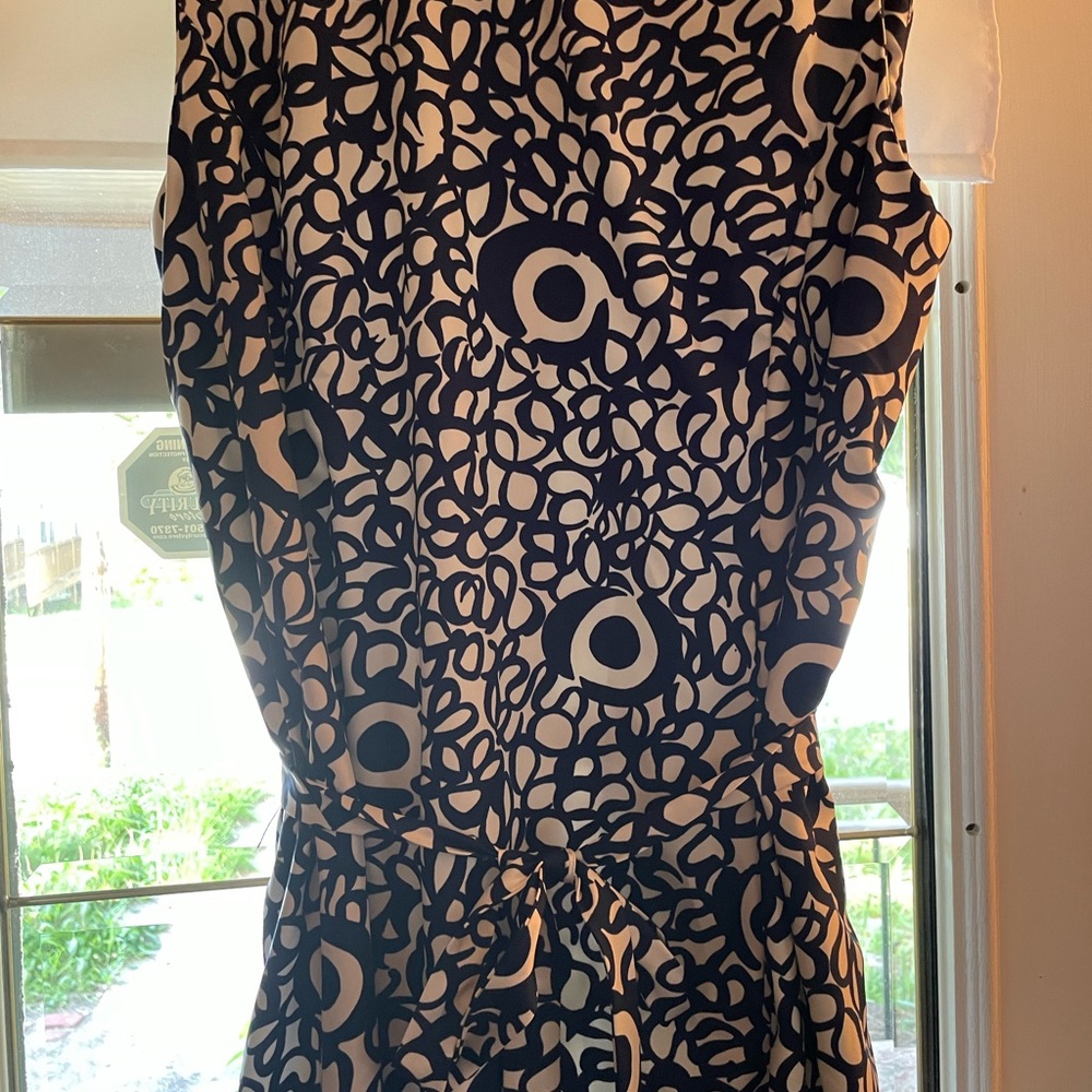 Navy and White Woolf Bros Vtg Patterned Maxi & Blazer Size L